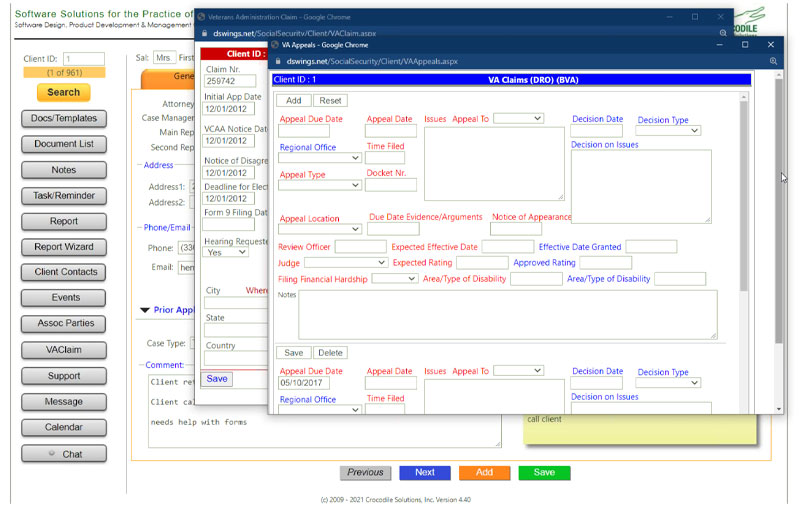 Wings social security disability software